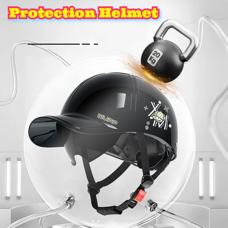 

Unisex Summer Motorcycle Sun Protection Helmet Certified Electric Bike Bicycle Half Shell Cap Lightweight Breathable Windproof