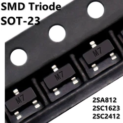 (50pcs) 2SA812 M6 M7 2SC1623 L6 L7 2SC2412 BR SOT-23 SMD Triode