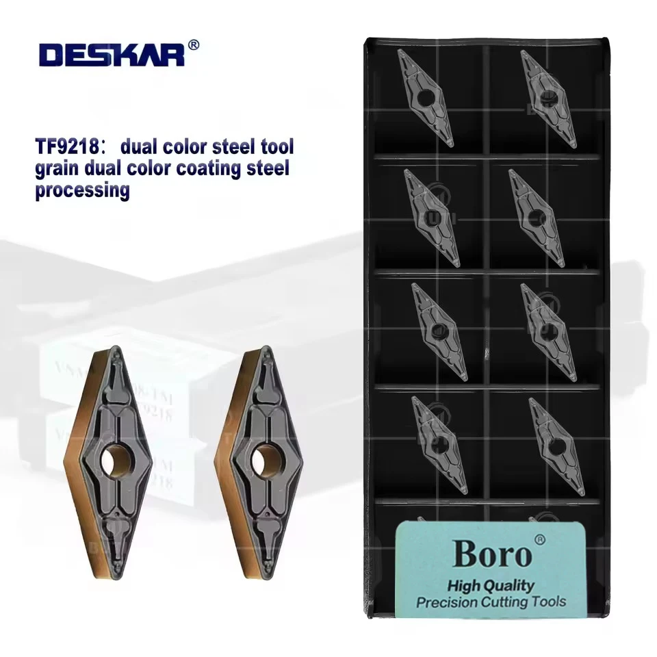 

DESKAR 100% Original VNMG160404/08-TM TF9218 CNC Lathe Blades Carbide Rhombus Two-Tone Turning Tools For Processing Steel Parts