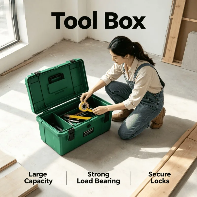 

Heavy Duty Waterproof Portable Large Tool Box Multi Purpose Electrician Handyman Home Car Workshop Storage Case Organizer