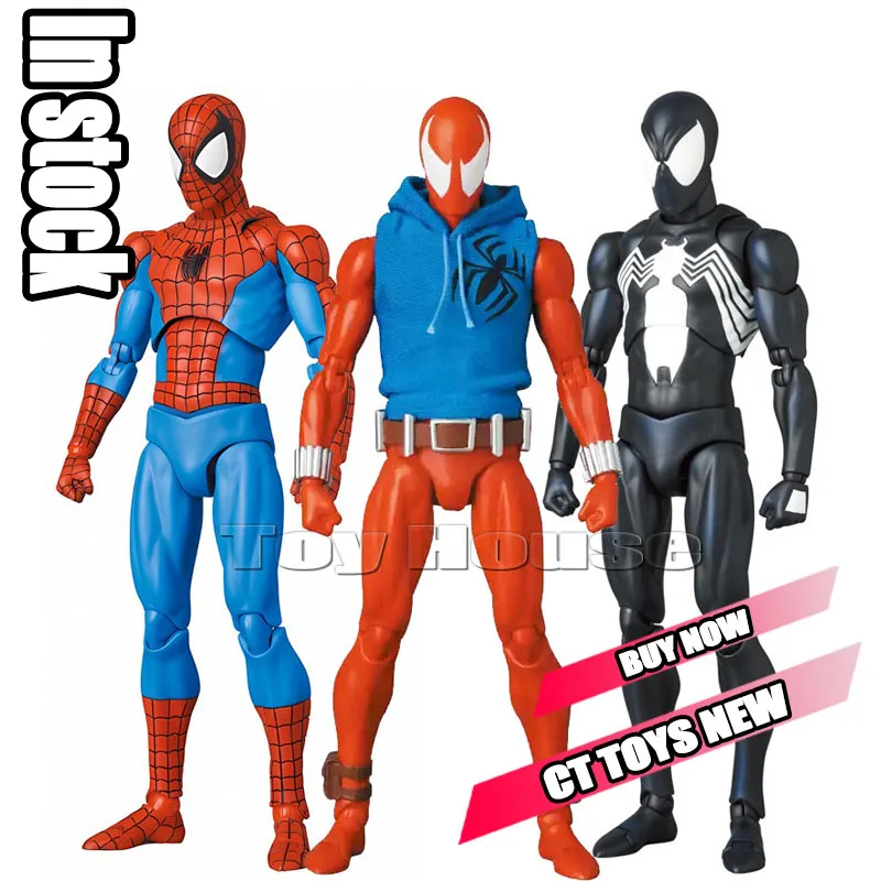 New Ct Toys Spiderman Mafex 186 Scarlet Spider The Amazing Comic Version Anime Action Figure Model Spider-man Figurine Gift Toys