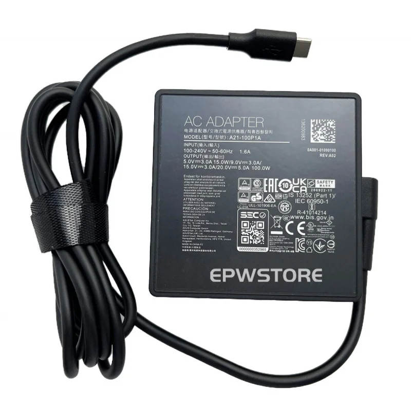 

Зарядное устройство DW+ 20V 5A 100W USB TYPE-C для MSI Prestige 16Evo A13M-406US