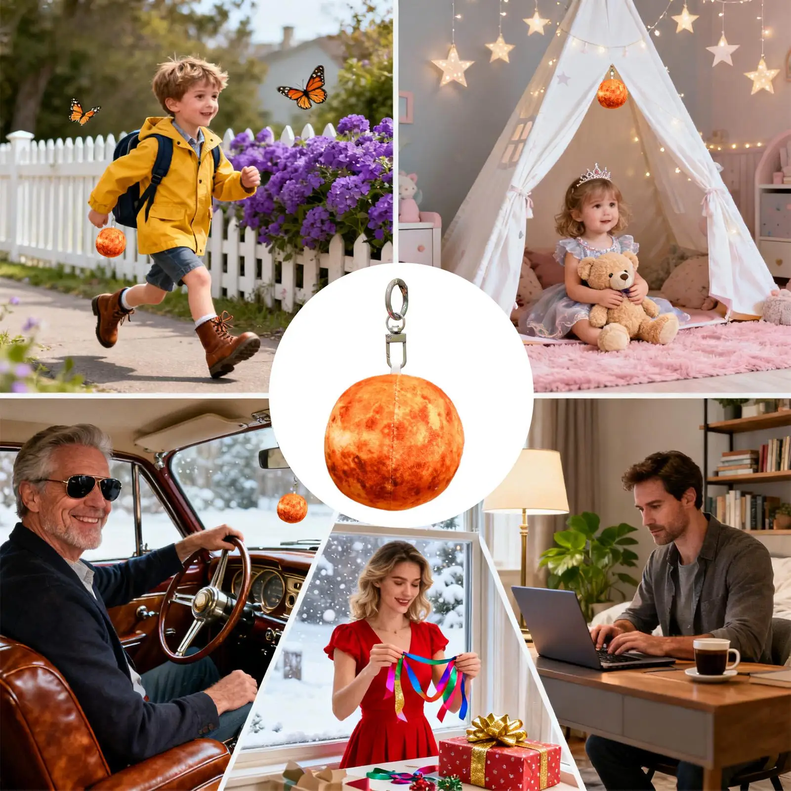 プラネットプラッシュ 2.95インチ ぬいぐるみ 太陽系ペンダントぬいぐるみ 惑星オーナメント ハンドバッグ コインパース ジュエリー 財布 バックパック 女性用