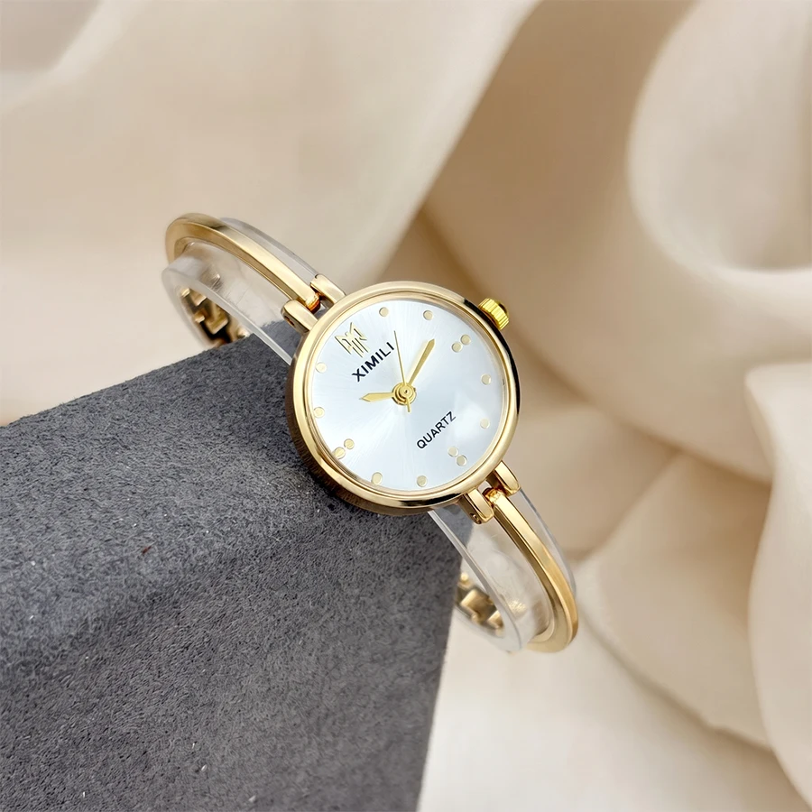 Minimalist Small Watch for Woman - Round Dial Ultra-Thin Strap