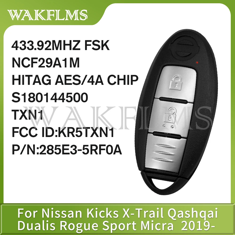 S180144500 For Nissan Kicks X-Trail 2019 2020 Proximity Smart Car Key Fob 433MHz NCF29A1M KR5TXN1 285E3-5RF0A