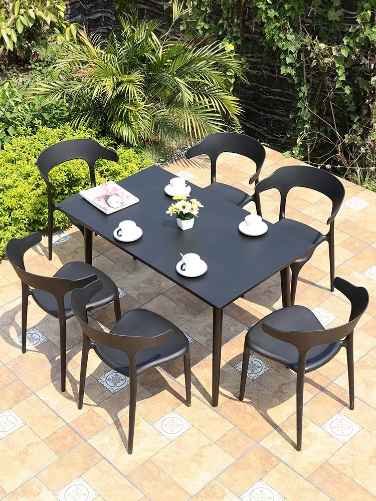 Table and chair three five-piece outdoor leisure chair garden milk tea shop table and chair courtyard balcony seat