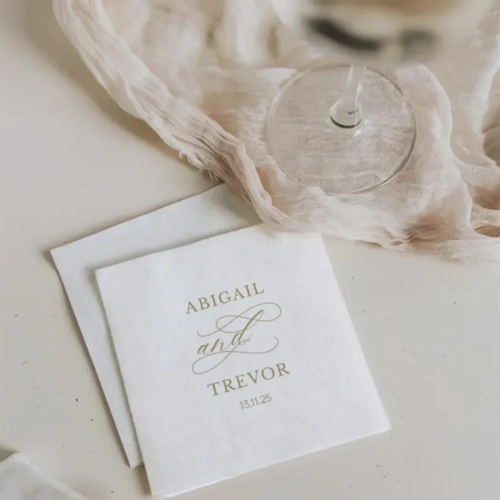 مناديل مطبوعة مخصصة مع أسماء وشعارات لحفلات الزفاف والمطاعم والمقاهي والفنادق ومحلات الحلوى والعشاء العائلي والاحتفالات الحفلات