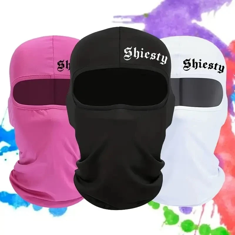 

1PC Shiesty Letter Print Balaclava Face Mask Summer Cooling Neck Gaiter UV Protector Motorcycle Ski Scarf For Men/Women