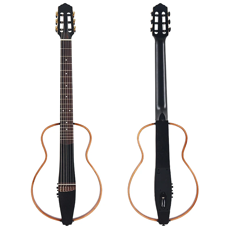 Travel Guitar 6 String Silence Classical Guitar 39 Inch Removable Electric Guitar Full Canada Maple Wood Body Silent Style