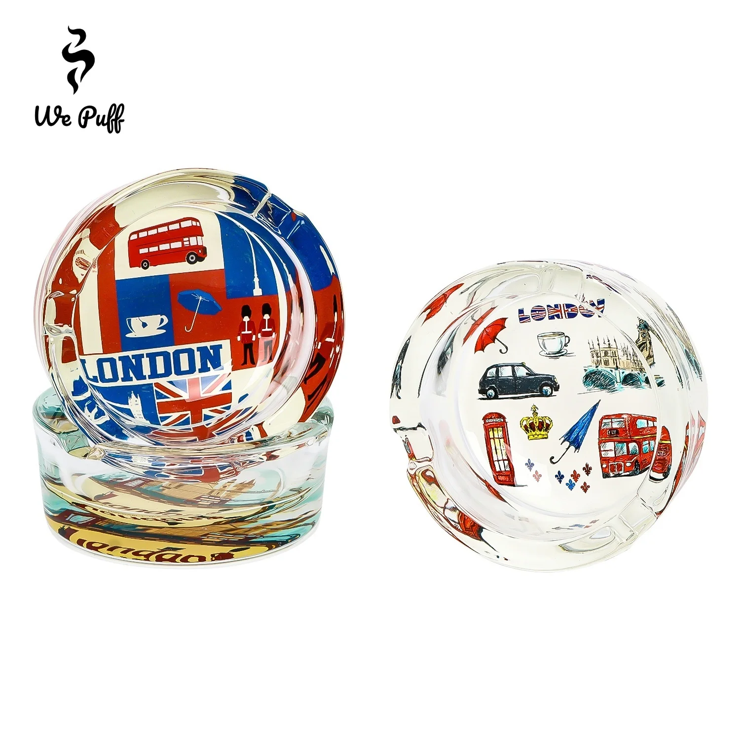 

London Series Cigar Ashtray High-quality Durable Glass Portable Ashtray for Home Desk Accessories for Smoking Grass Ash Tray