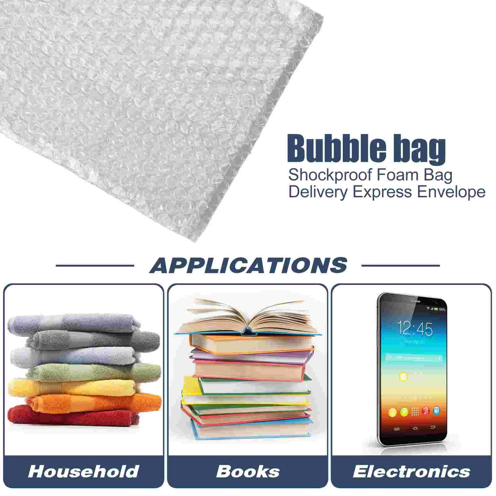 100 PCS Mailing Envelopes Padded Bubble Bag Packaging Pouches Double Walled Cushioning