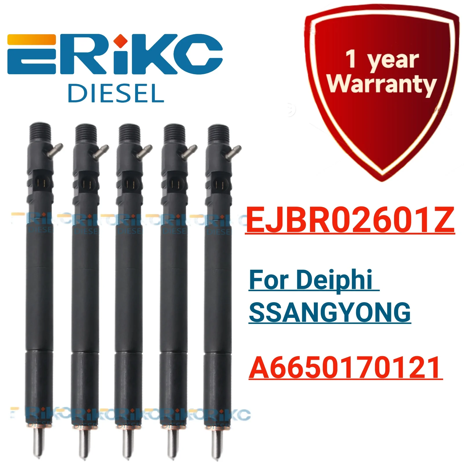 5PCS EJBR02601Z Jet Injector Auto Fuel Injector EJB R02601Z Common Rail Injector A6650170121 for Deiphi SSANGYONG