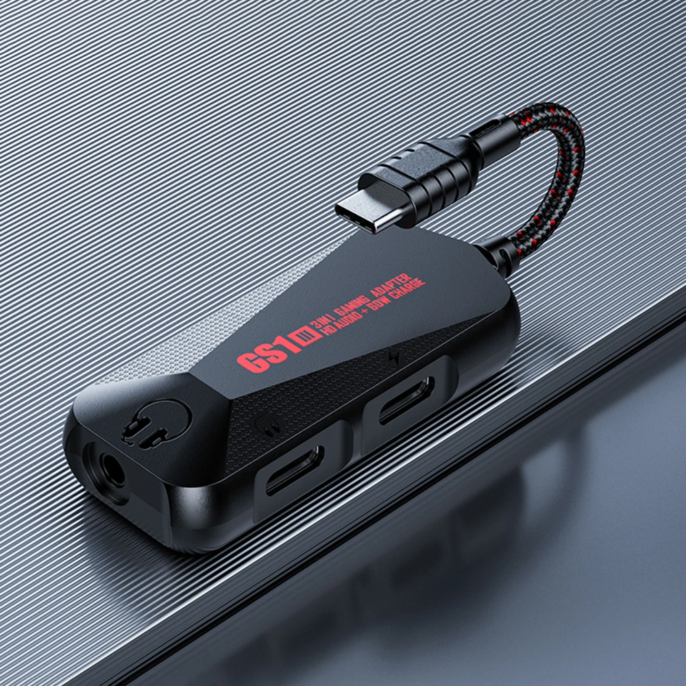 

3-in-1 Mobile Phone Game Sound Card Type-C To 3.5mm Gaming Phone Audio Board 60W Durable Nylon 24Bit 96Hz Hi-Res Accessories