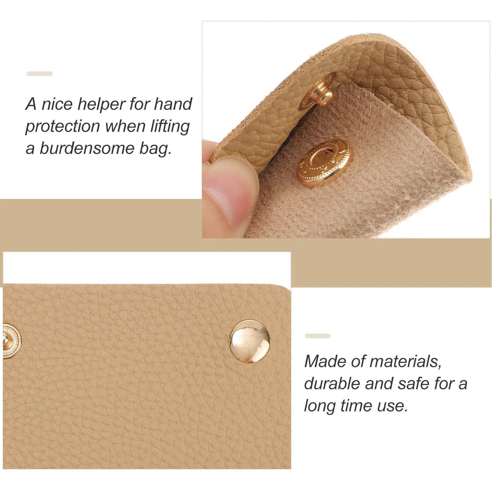 

2 Pcs Grip Anti-snap Gloves Travel Accessories Grocery Carrier Handle Cover Suitcase Pu Shopping Bag Protectors