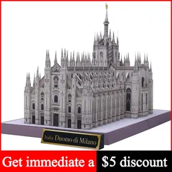 Italy Milan Cathedral Folding 3D Paper Model House Papercraft DIY Art Origami Building Teens Adult Handmade Craft Toys QD-172