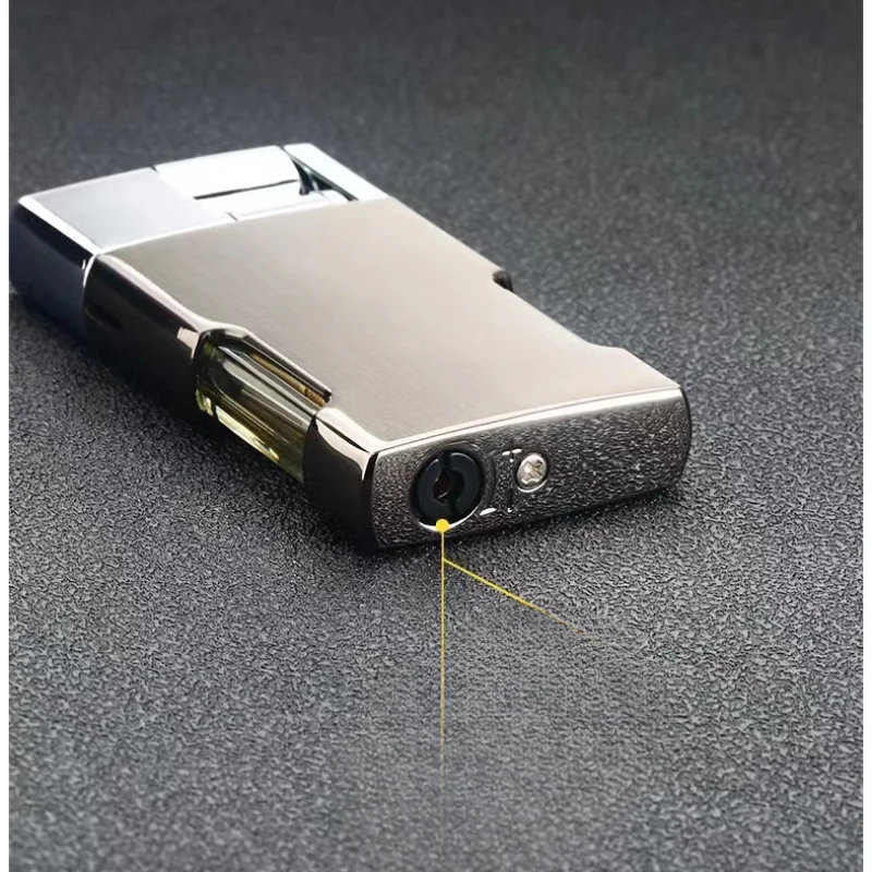 2024 Brand New Fashion Blue Flame Metal Unusual Butane Gas Cigarette Cigar Lighter Mini Windproof Lighter Gadget Men Gift