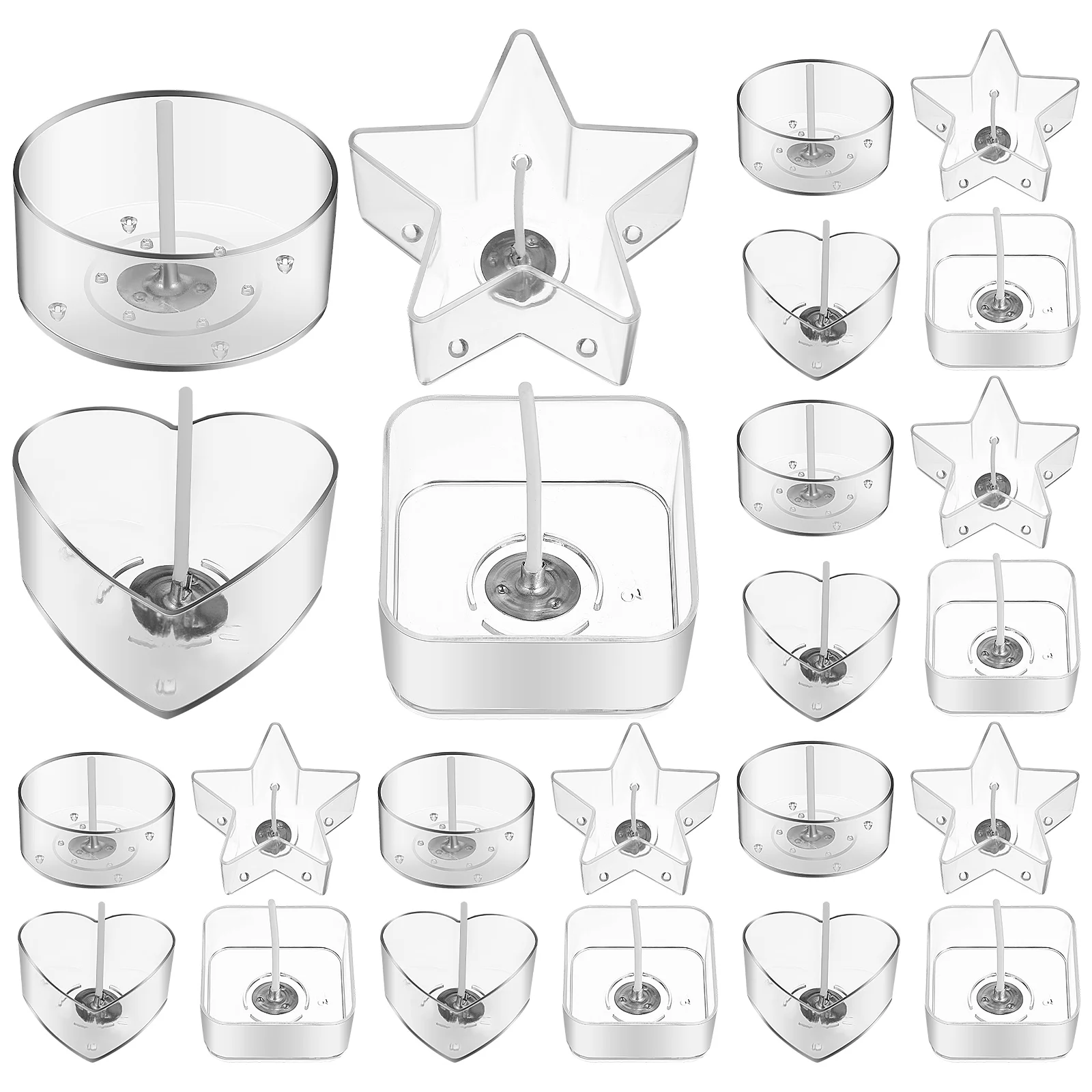 Candlestick Wax Melt Tins Molds Mould Holders Wick Cups Containers for Making Plastic Wicks Tea Lights