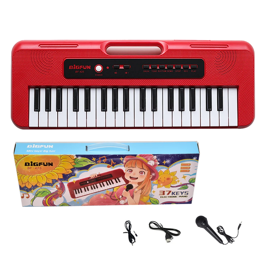 Children\'s Musical Keyboard Professional Mini Electronic Baby Piano with Microphone Synthesizer for Kids 37 Keys Music Toy