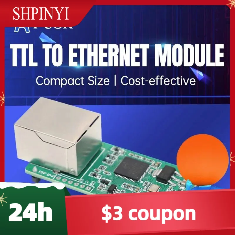 Neu (Preis für 4 Stück) PUSR TTL-zu-Ethernet-Modul Plug-in-Paket-Design mit 1*TTL, 1*RJ45 10 Mbit/s ETH USR-TCP232-T0