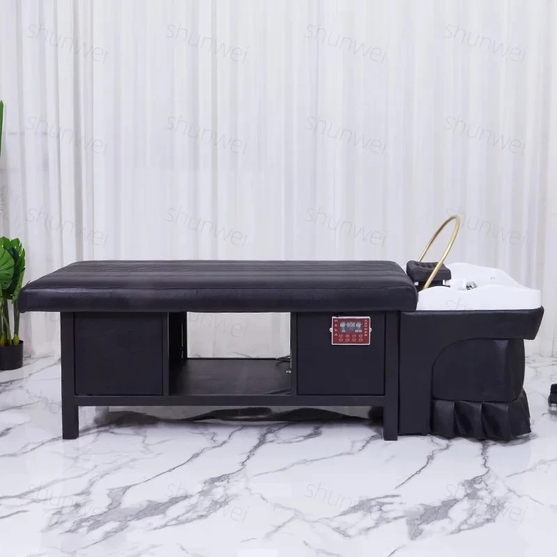 

Кровать для обработки массажной головы, парикмахерская, специальный водонагреватель, постоянная температура, циркуляция воды, фумигация, тайский шампунь, кровать