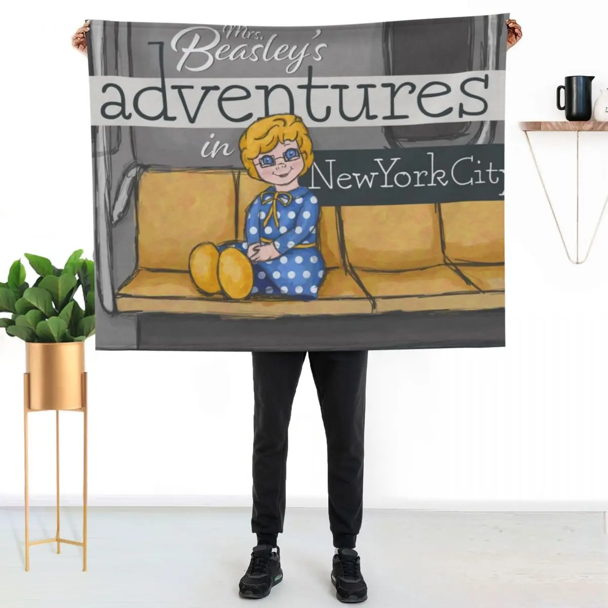 Mrs. Beasley's Adventures Throw Blanket Flannels Thin Stuffeds Retros Camping Comforter Blankets