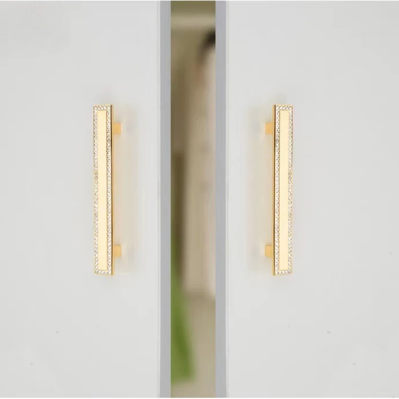Zinklegierung Kristall-Diamant Möbeldekorationsknopf Gold Silber Küchenschrankgriff Schubladen-Kommode-Schrankknopf Türgriff – Detail 7