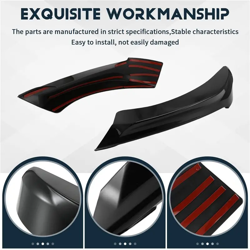AEA7-Car Front Bumper Lip Corner Cover Trim Lower Protector Splitter Spoiler For BMW E90 E91 320I 330I 2005-2008
