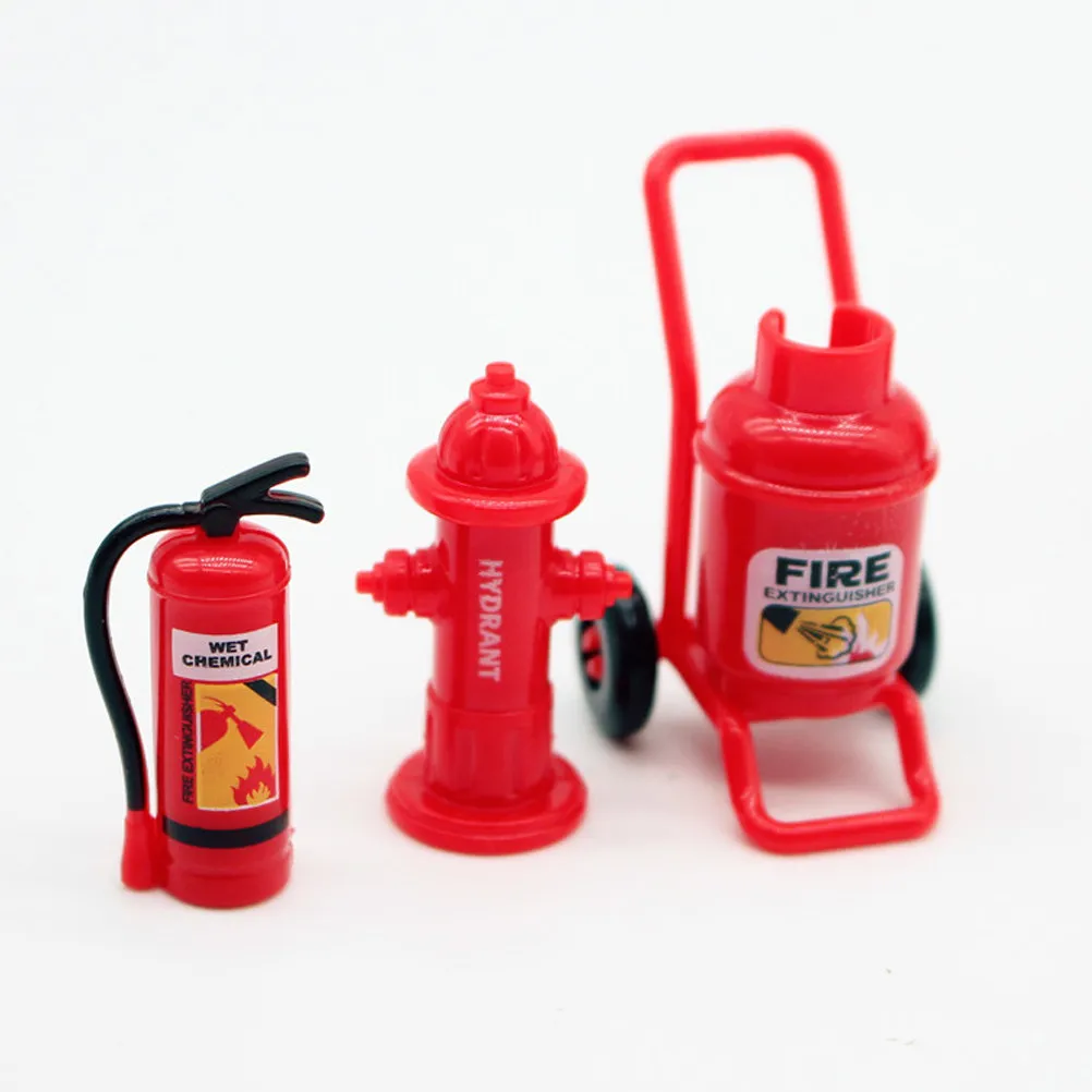 

1Set Realistic Mini Fire Extinguishers Gas Cylinders Fire Hydrants Dollhouse Decoration Scene Accessories for Photography Props