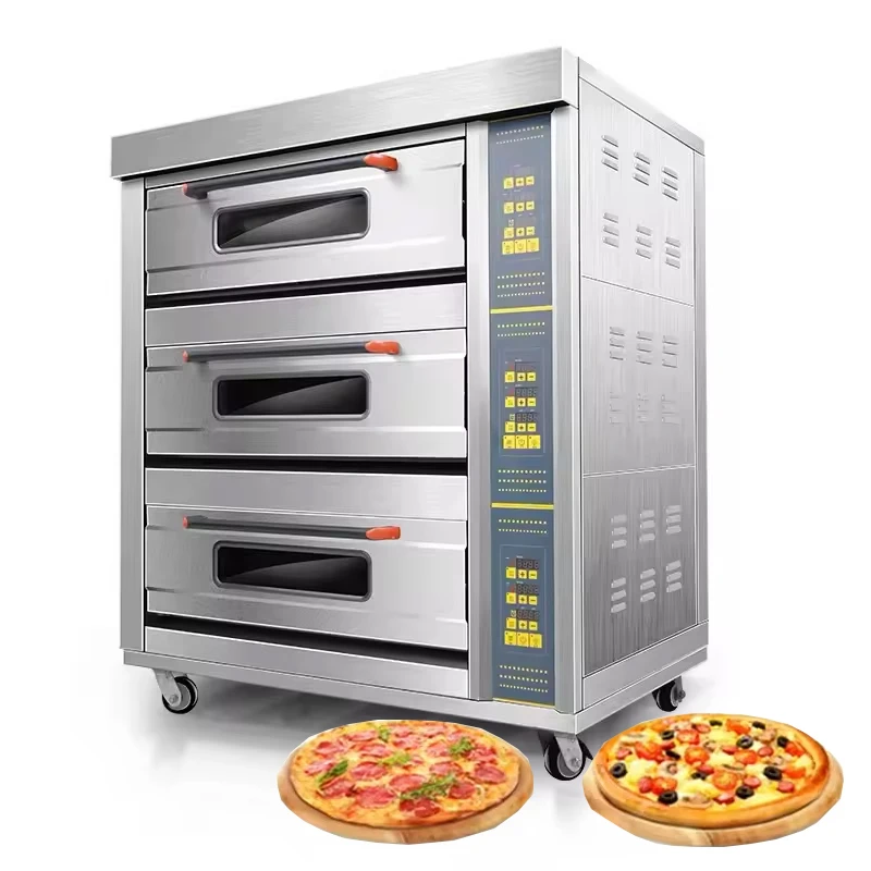 

Commercial Bread Oven Electric Double 3 Desk 6 Trays Commercial Oven Industrial Baking Pizza