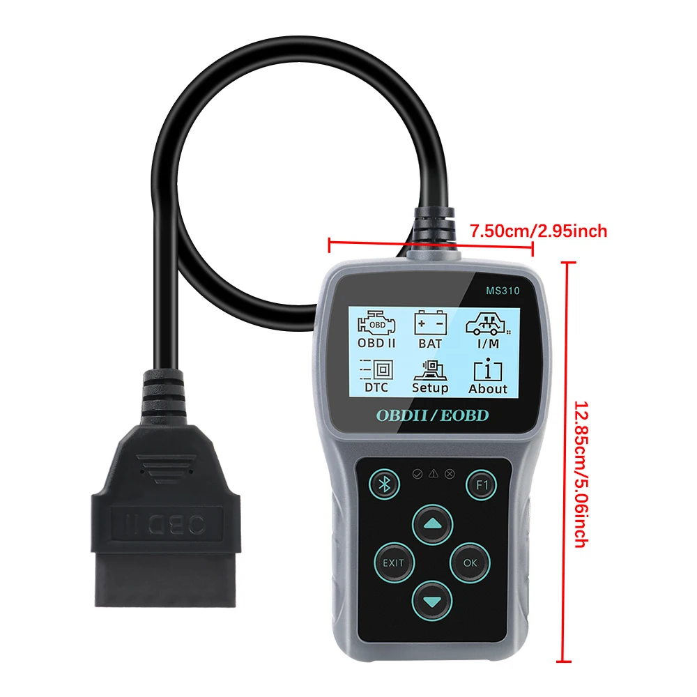 Strumento di scansione diagnostica per Auto multilingue MS310 lettore di codici OBD2 per veicoli Scanner OBDII funziona per codici Auto trasparenti/cancellabili per Auto