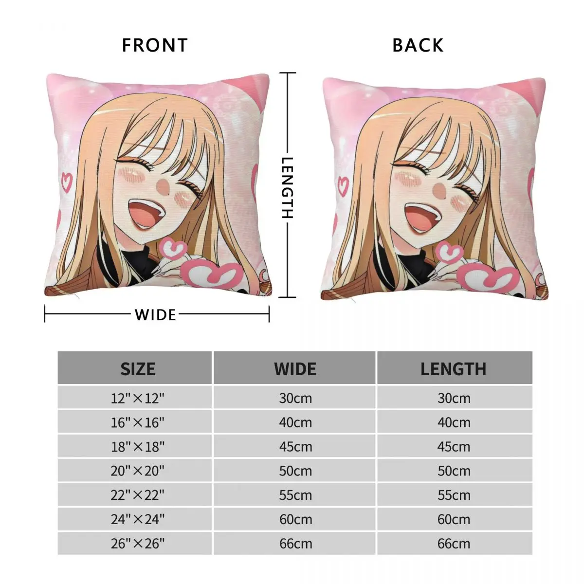 My Dress Up Darling Kitagawa Marin Anime Pillow Cover Kawaii Pillow Case Polyester Design Cushion Cover Pillowcases For Chair