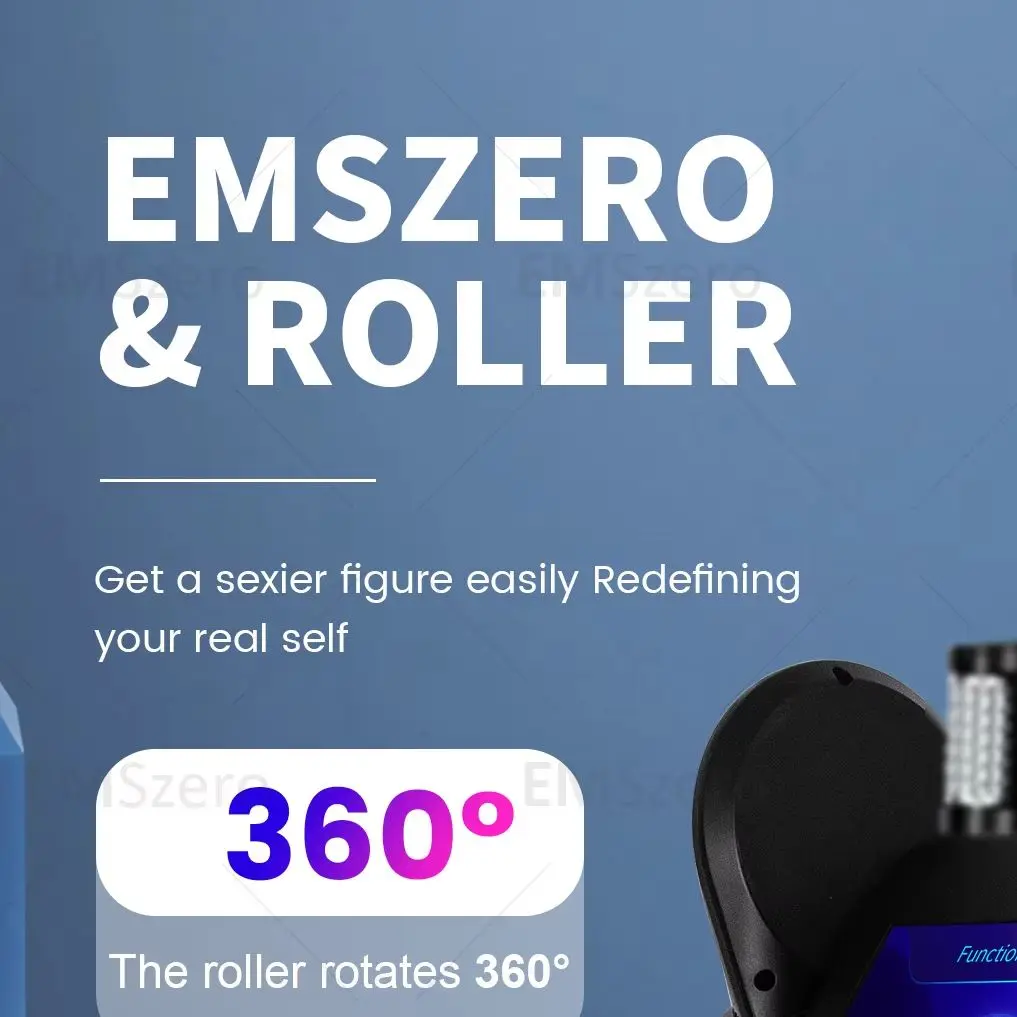 EMSZERO Pro 6500W Vacuum Roller 360 Degree Body Sculpting Machine Rf Hi Emt No Blind Spot Cellulite Reduction Fat Burning
