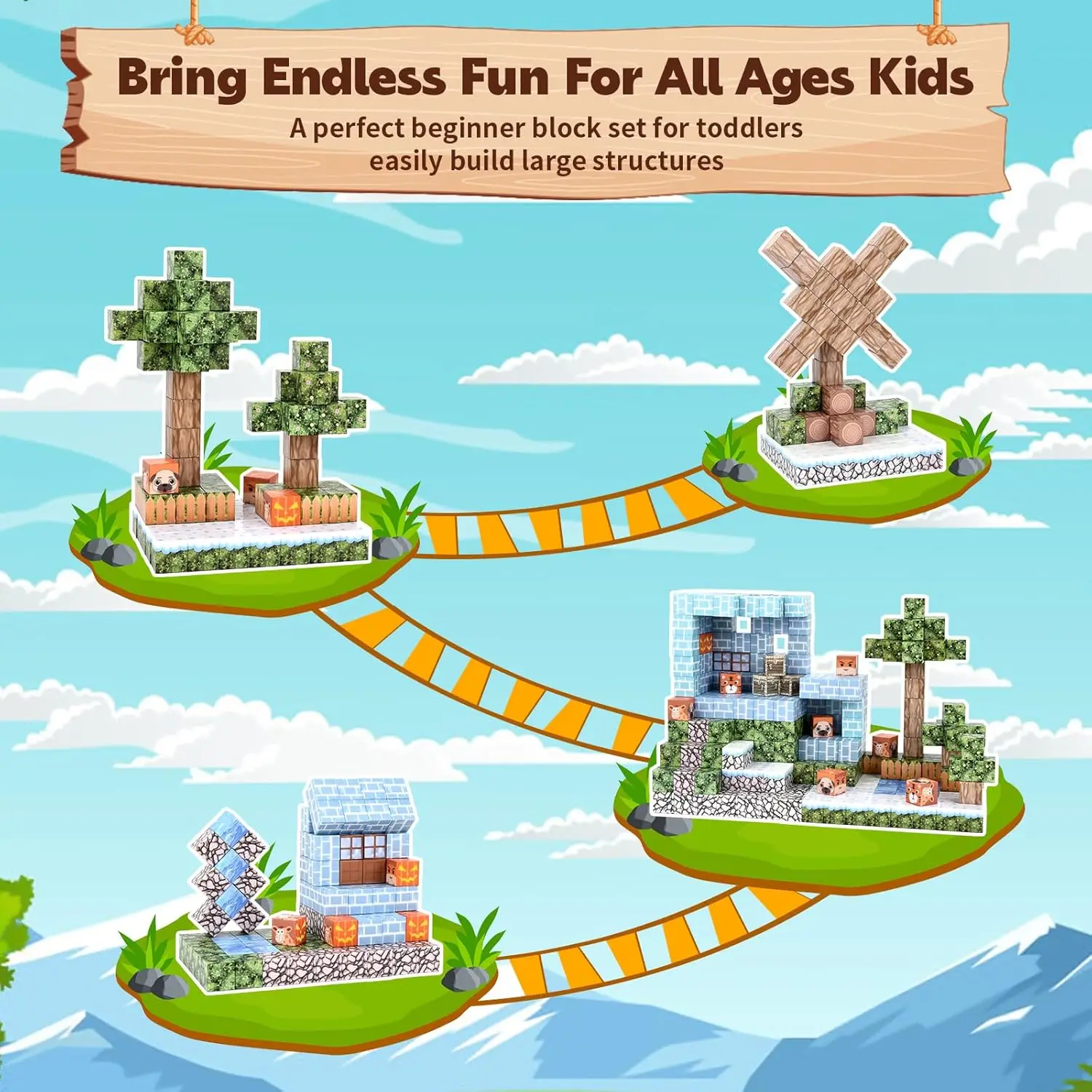 100PCS Magnetic Blocks, Magnetic Building Blocks Princess Toys for Girls, Toddler Birthday Easter Gifts