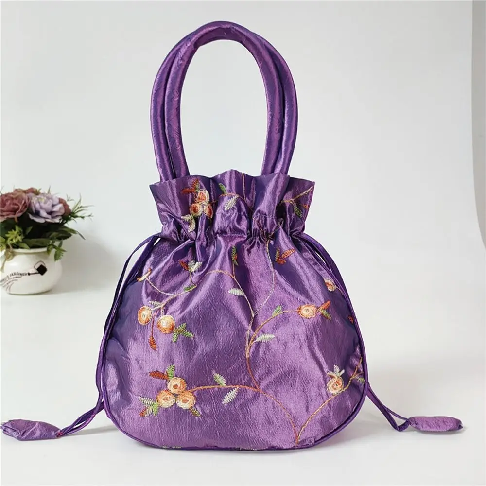 Cosmetic Bag Embroidery Mini Purse Wallets Jewerly Packing Bag Small Storage Bags Women Flower Handbags Hanfu Drawstrings Bags