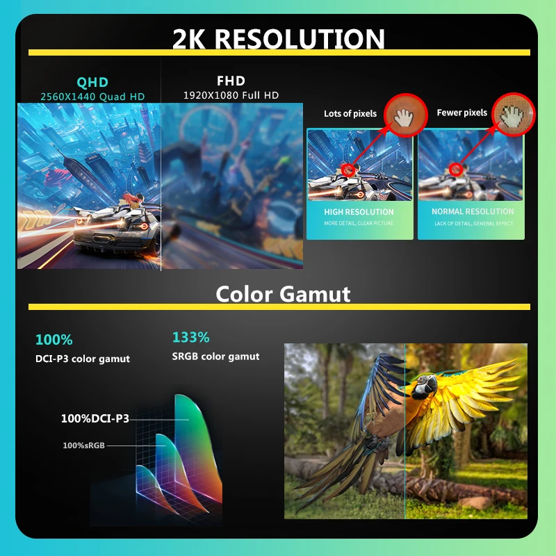 Imagem -03 - Polegadas 2k 240hz Monitor para pc Gamer Qhd Ips 1ms Tempo de Resposta Hdmi Hdmi dp para pc 27