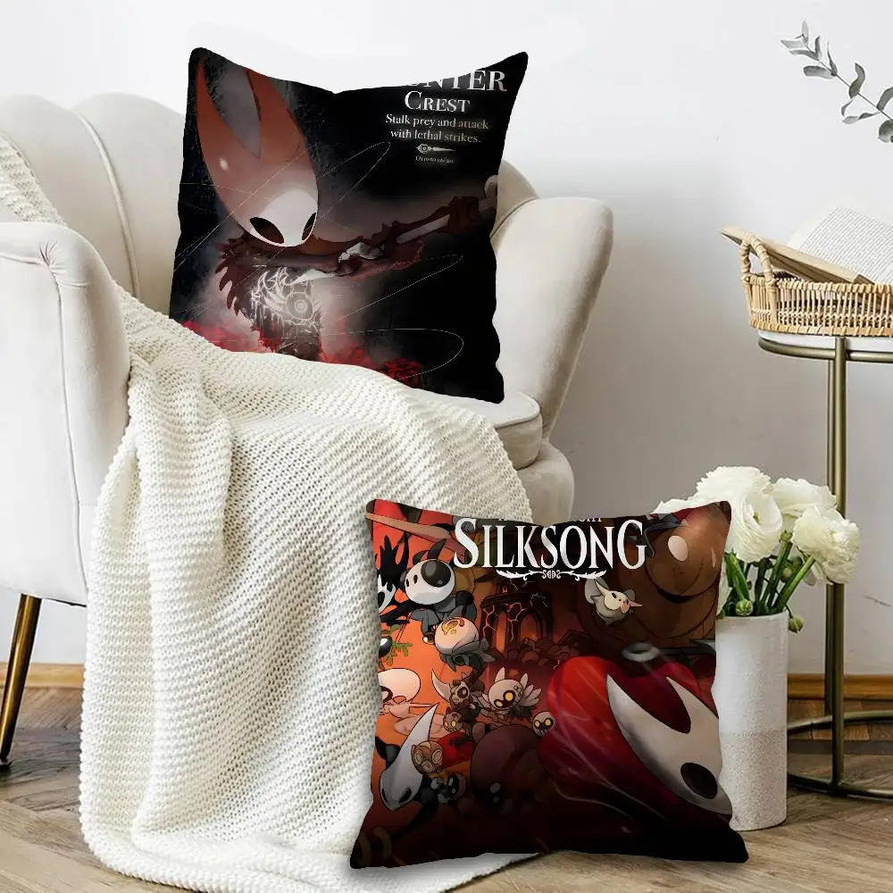 

Popular Game H-Hollow K-Knight S-Silksong Pillow Gift Home Office Decoration Bedroom Sofa Car Cushion Cover case 45x45