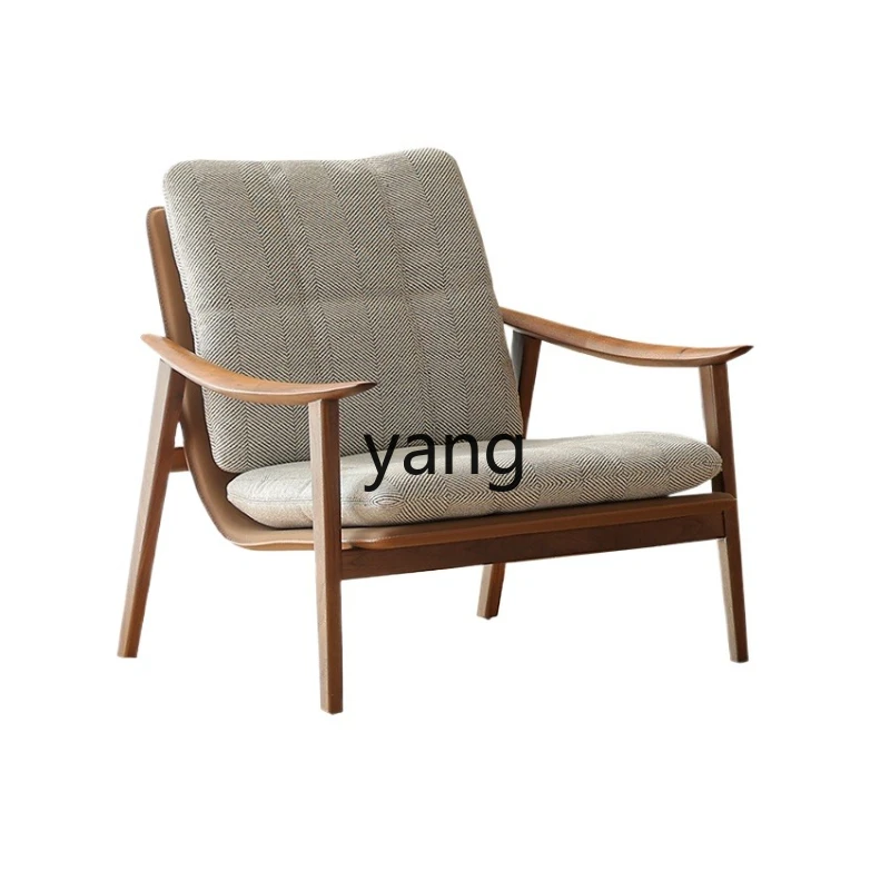

LT single leisure chair black walnut solid wood sofa chair living room single bedroom balcony chair