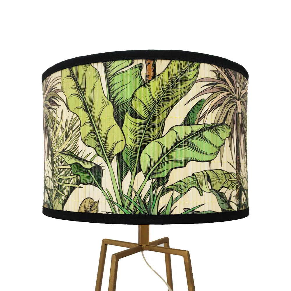 

Palm Tree Printed Pendant Lamp Lampshade Bamboo Lampshade Retro Style Residential Home Lighting Decoration