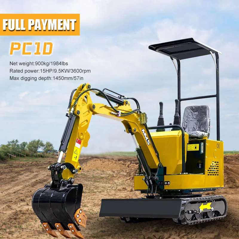FULL PAYMENT 1 Ton Mini Excavator with 13.5HP RATO Gasoline Engine Backhoe Digger Crawler Excavator for Farm,Garden