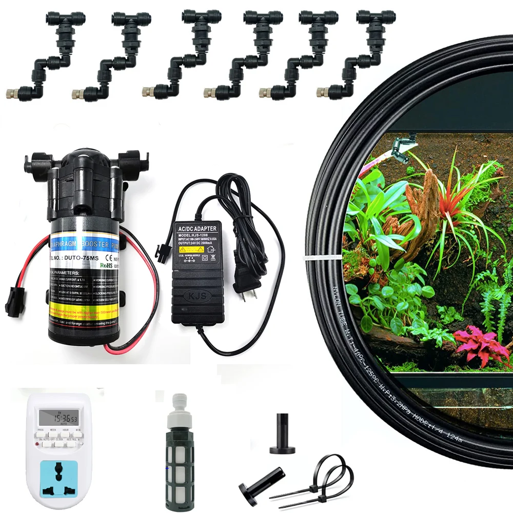 Super leise Wasserpumpe, Reptilien, Nebelsprinkler, Regenwald-Tank, Haustier-Luftbefeuchter, Kühlsystem, 5/10/15 m, automatische Timer-Steuerung – Detail 3