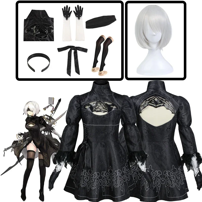 Nier 2b Cosplay Nier Automata Yorha Cosplay YoRHa nr. Kostium 2. Typ B. Anime kobiety ubierają fantazyjne ubrania imprezowe dla dziewczynek na Halloween