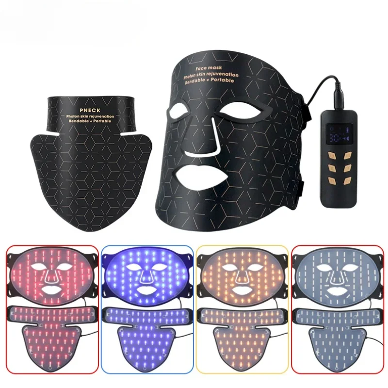 LED Photon Beauty Infrared Mask Instrument USB Electronic Mask Rejuvenation Lightens Fine Lines Brighten Skin Tone Repair Skin