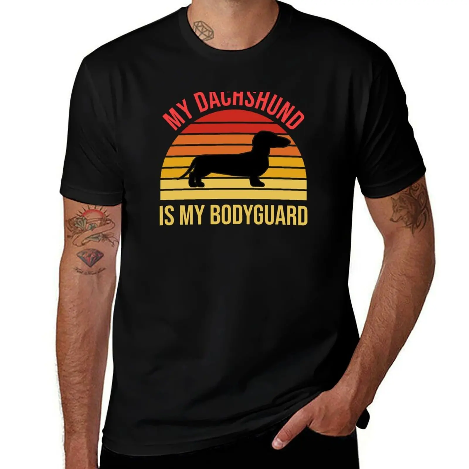 My Dachshund is My Bodyguard T-Shirt UV Sun Protection Tee Shirt T-Shirt