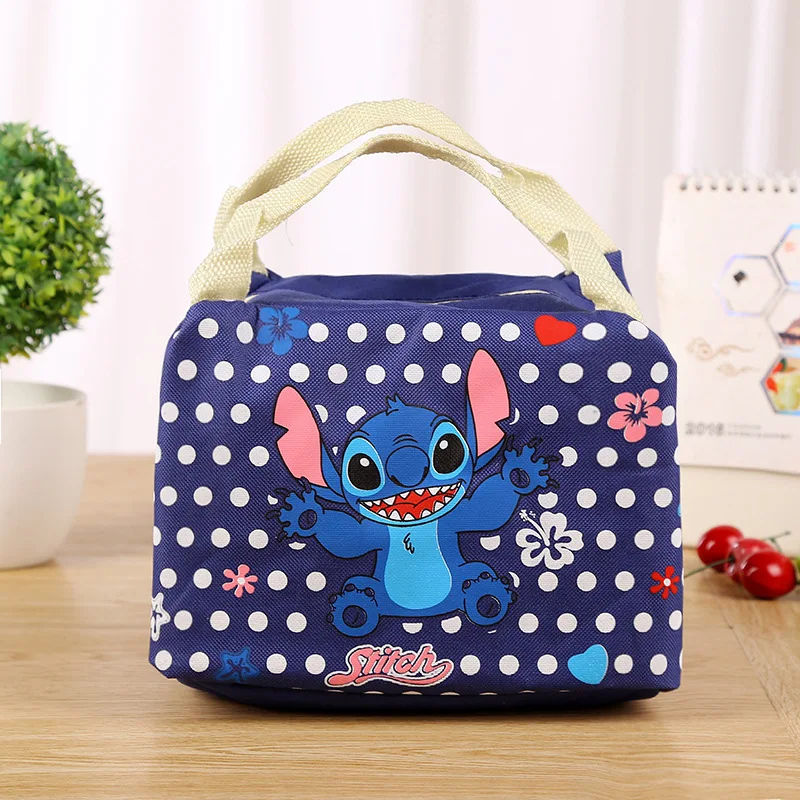 Disney Stitch Cartoon Lunch Bag gedickte wasserdichte Leinwand Lunchbox Taschen für Jungen Mädchen niedlichen Bento Bag Food Thermal Bag