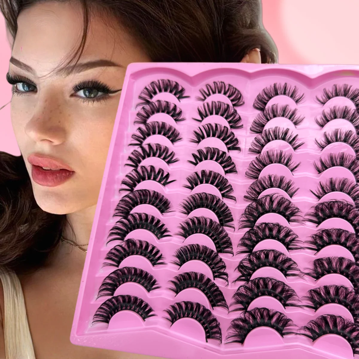 20 paia 4 stili misti ciglia finte ciglia a strisce russe D Curl vapore aspetto naturale 16mm ricci ciglia finte visone come ciglia