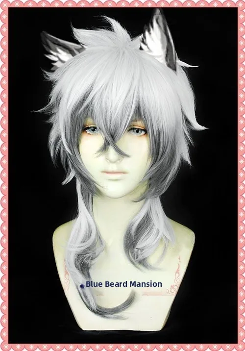 

Bluebeard Cosplay Wig adient Sle No Ears Silver ey for ROBUSTA Cosplay Accories Props Doll Costume