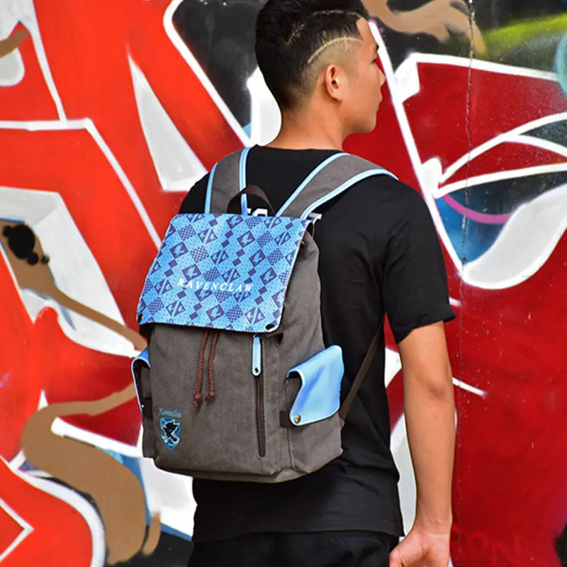 Mochila Potter Hogwarts Escola de Bruxaria e Mágica desenho animado bolsa crossbody para estudante coreano