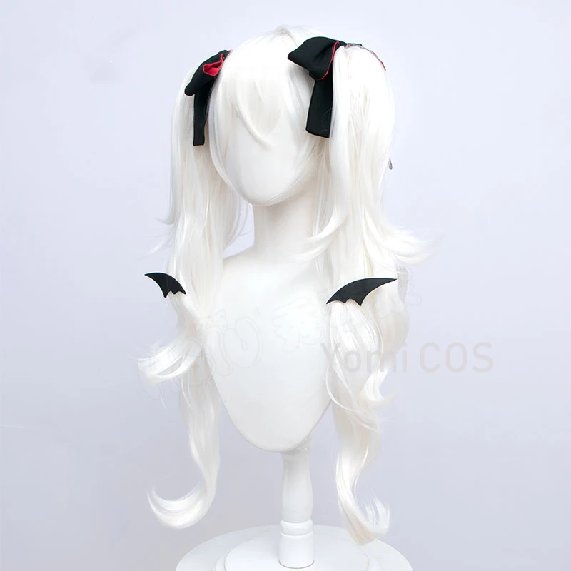 VTuber Kuzuha Sanya Wig NIJISANJI Cosplay Royal Female Women Youtuber Girls Long Curly Pigtails Silver White Heat Resistant Hair