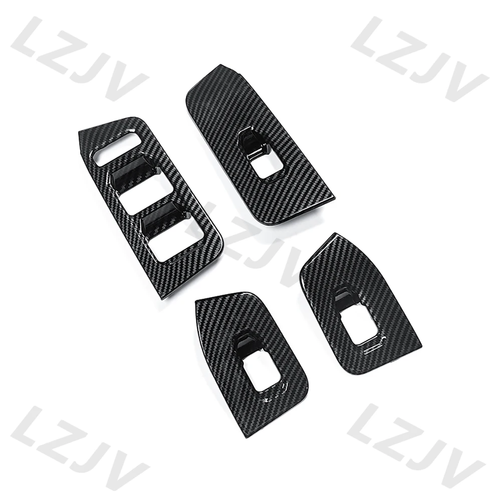 New For Chery Jetour Traveller T2 Carbon Fiber Patterned Glass Lifting Frame Interior Patch Trim Frame Stickers Interior Accesso