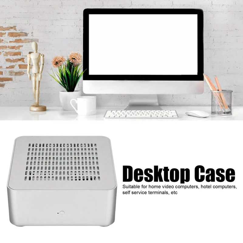 Boîtier en aluminium pour ordinateur de bureau, petit boîtier pour PSU HTPC Mini-ITX, 2 ports USB 3.0